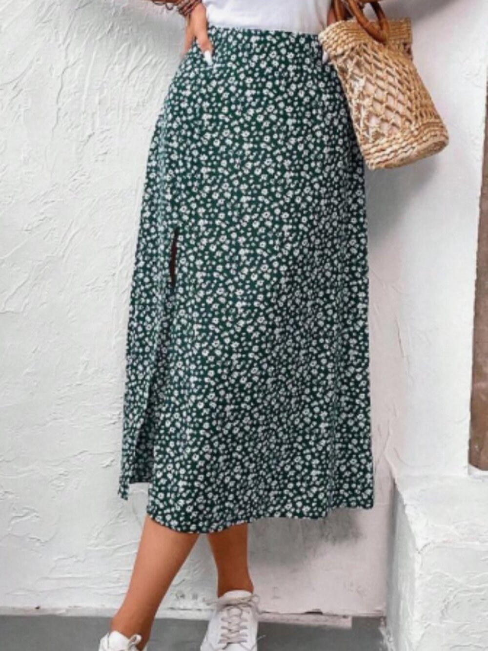 Floral Green maxi Skirt
